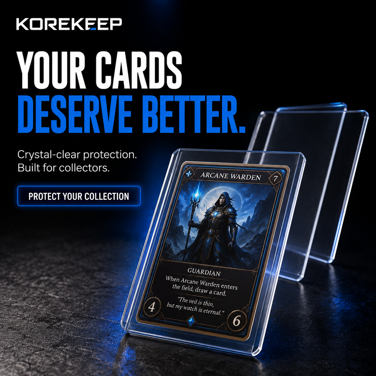 Premium Trading Card Top Loaders – Clear Rigid Card Protectors
